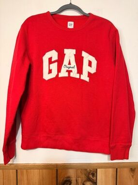 GAP Red Crewneck Sweatshirt with White Logo